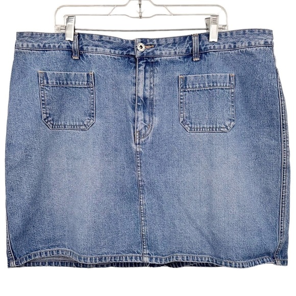 Venezia Pants - Venezia Vintage Denim Mini Skort Skirt Stretch w Patch Pockets Sz 20